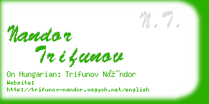 nandor trifunov business card